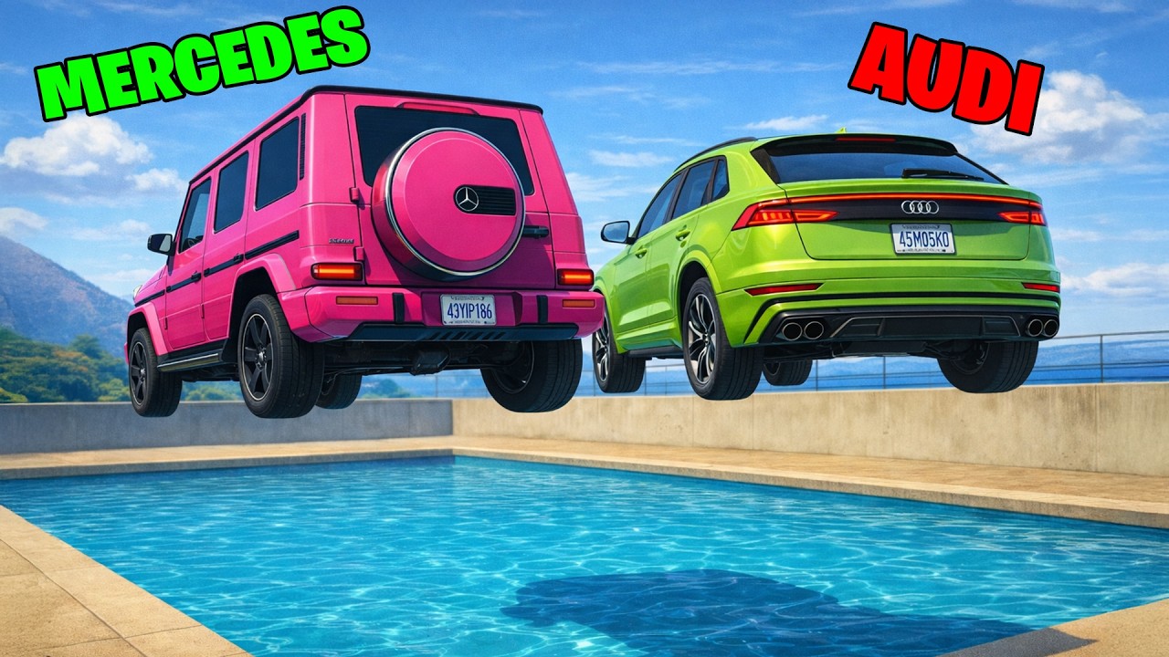 CONCUS DE SARITURI IN APA CU MASINI ALESE DE ALFABET IN GTA!