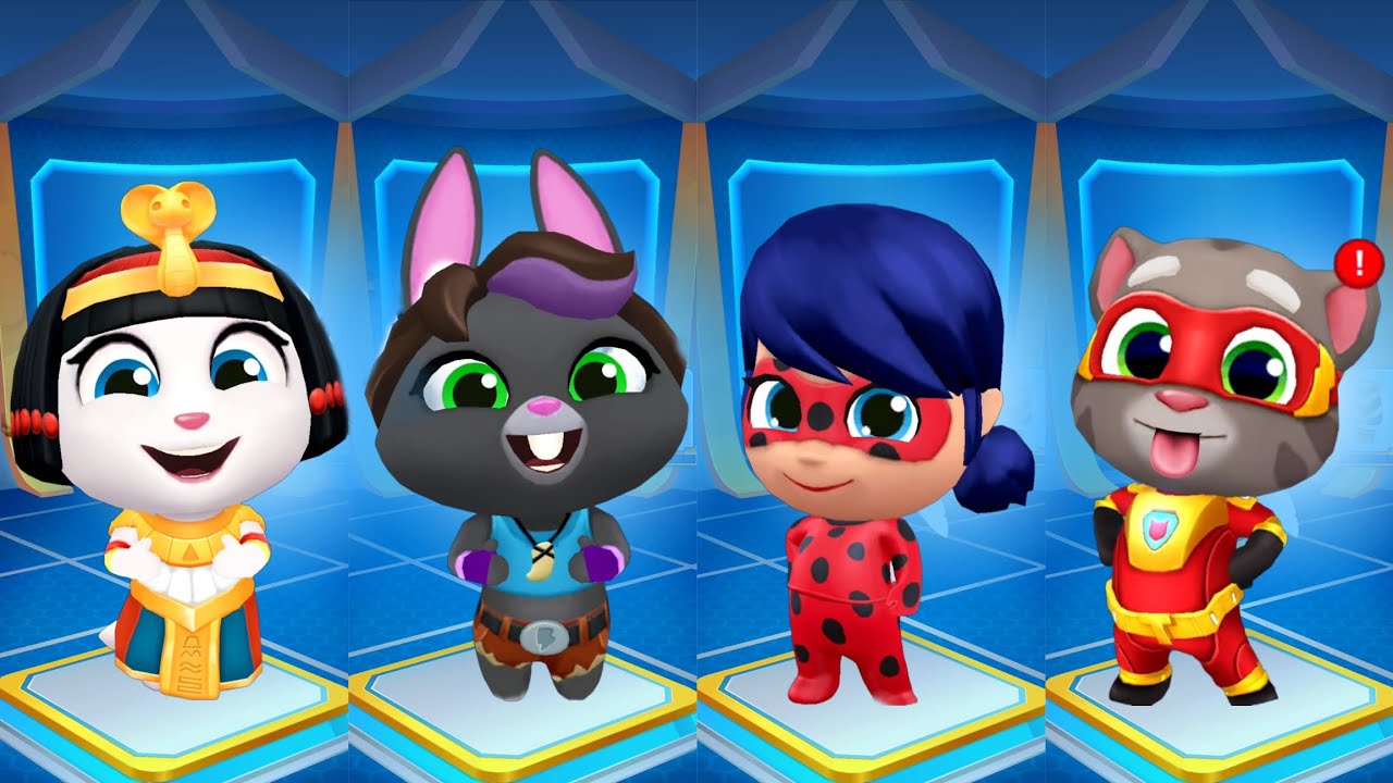 Tom Gold Run Vs Tom Hero Dash - Miraculous ladybug - Cleo Angela - Tom - Desert Becca