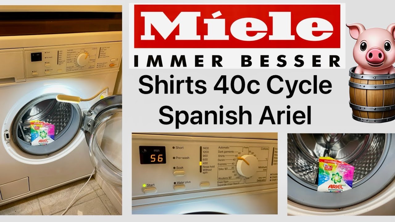 Miele W3240 Shirts 40c Cycle Using Spanish Ariel @whichwasher2007 @HooverA3060 