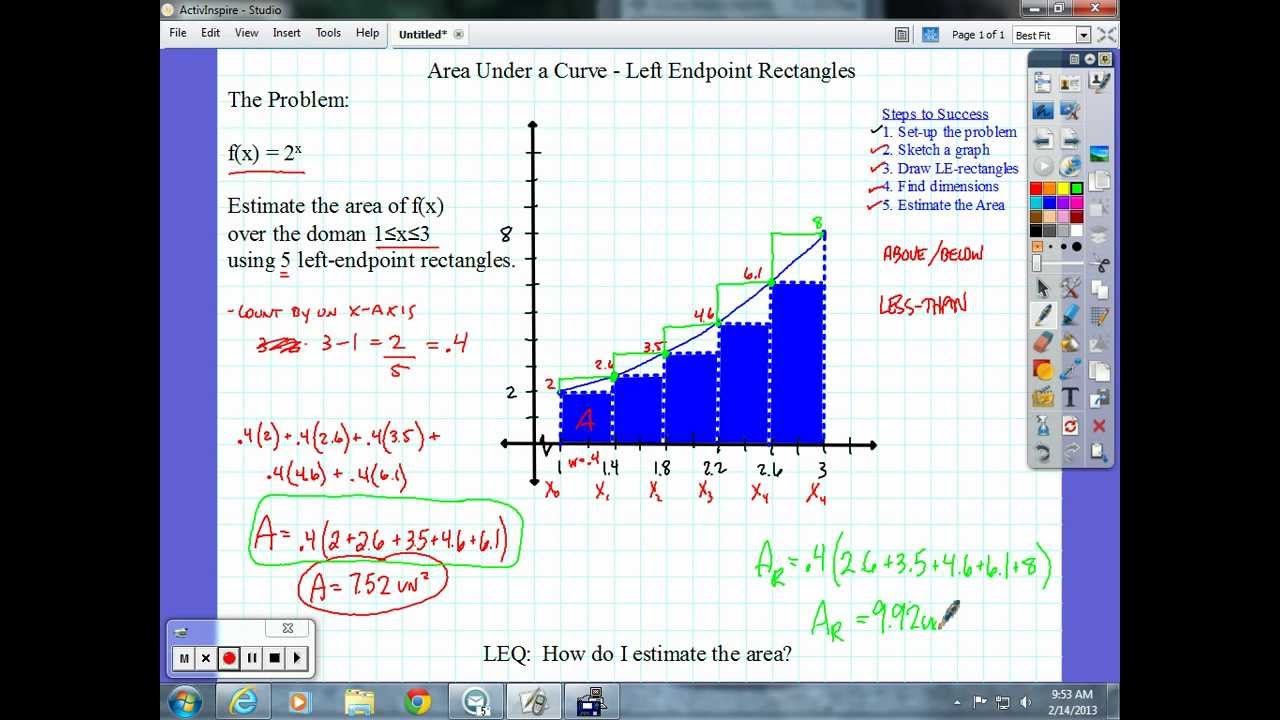 Area Under the Curve   Part 2 Left Endpoint Rectangles