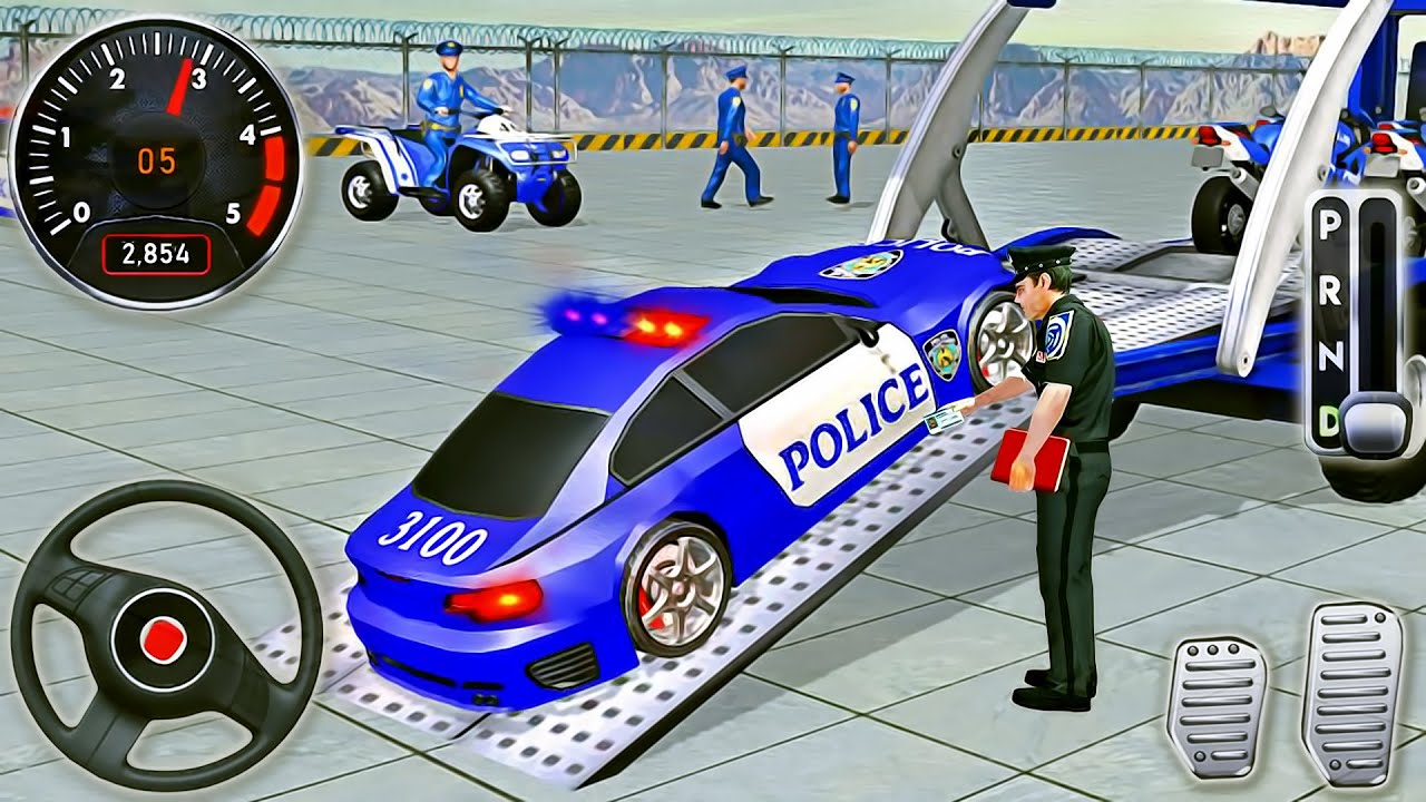 Police Cargo Truck Transporter Simulator - Police Car Transport Trailer Driver 3D - Android GamePlay