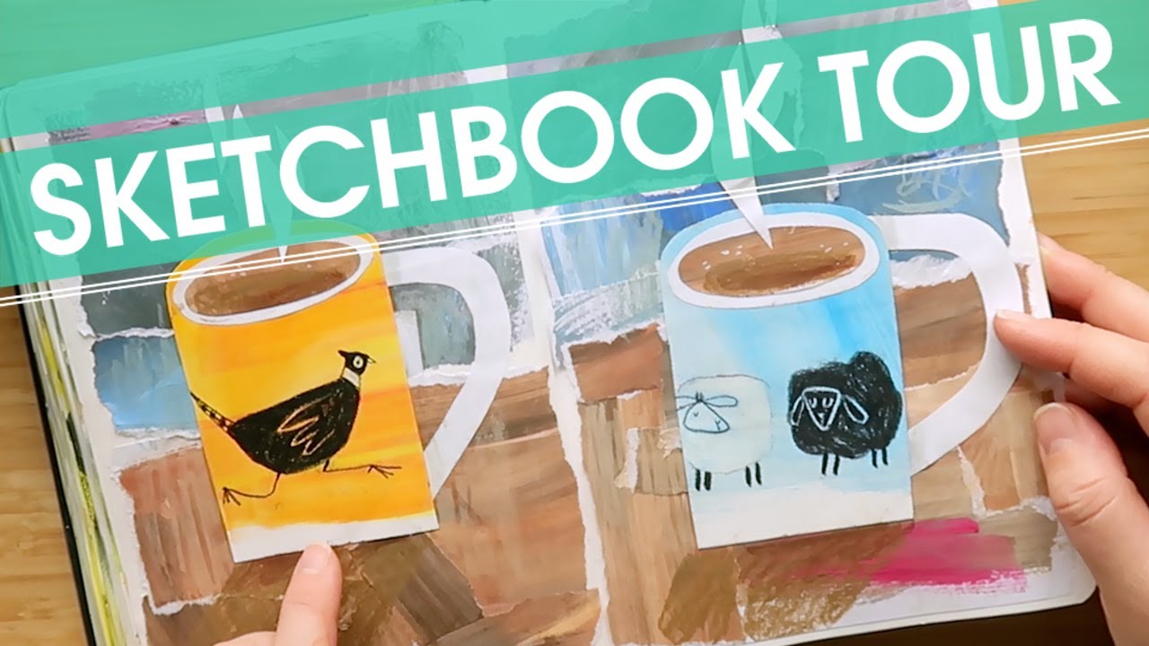 SKETCHBOOK TOUR | 100 Day Project | Landscapes | Mixed Media | Chatty Art Video