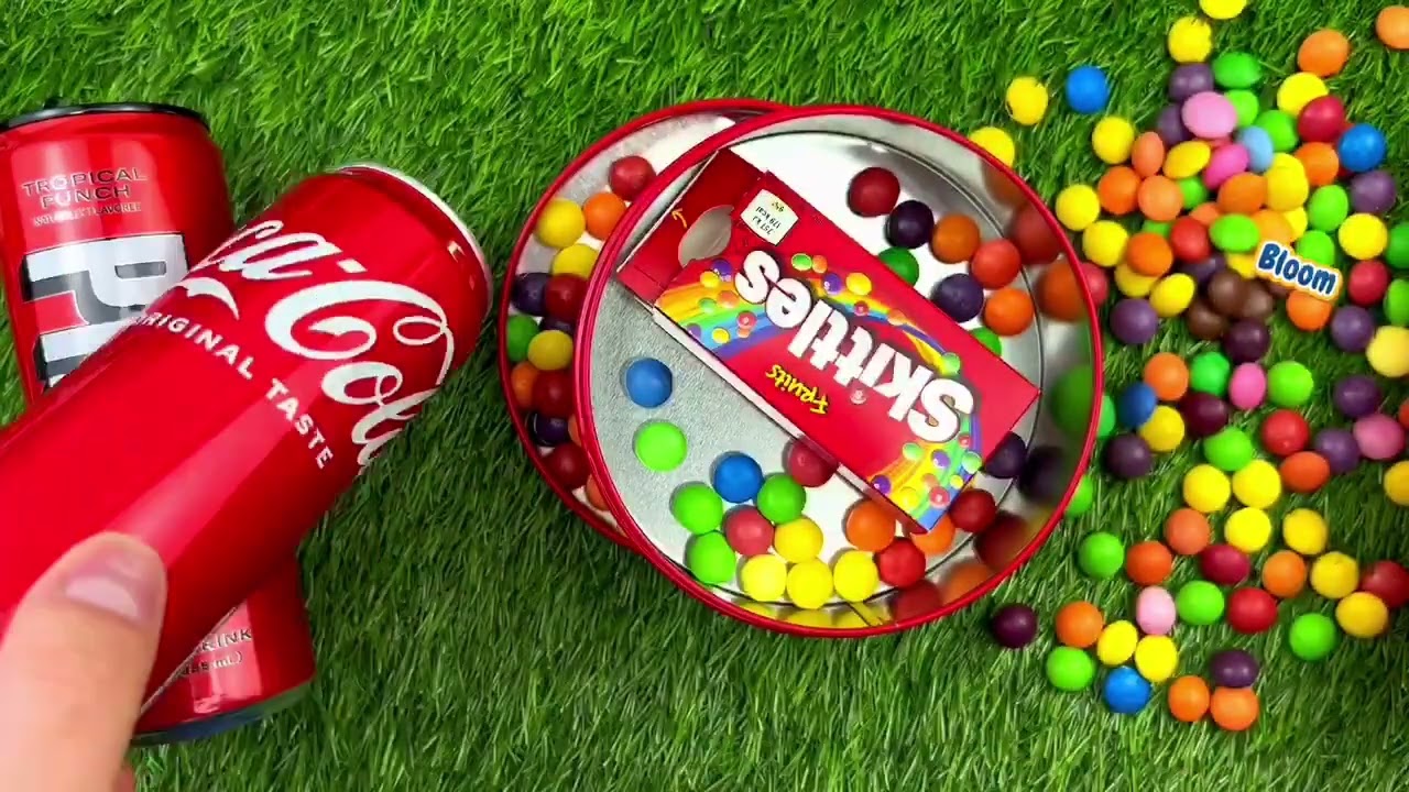 Calming Chocolate ASMR Pouring Colorful Candies with Rainbow Candy