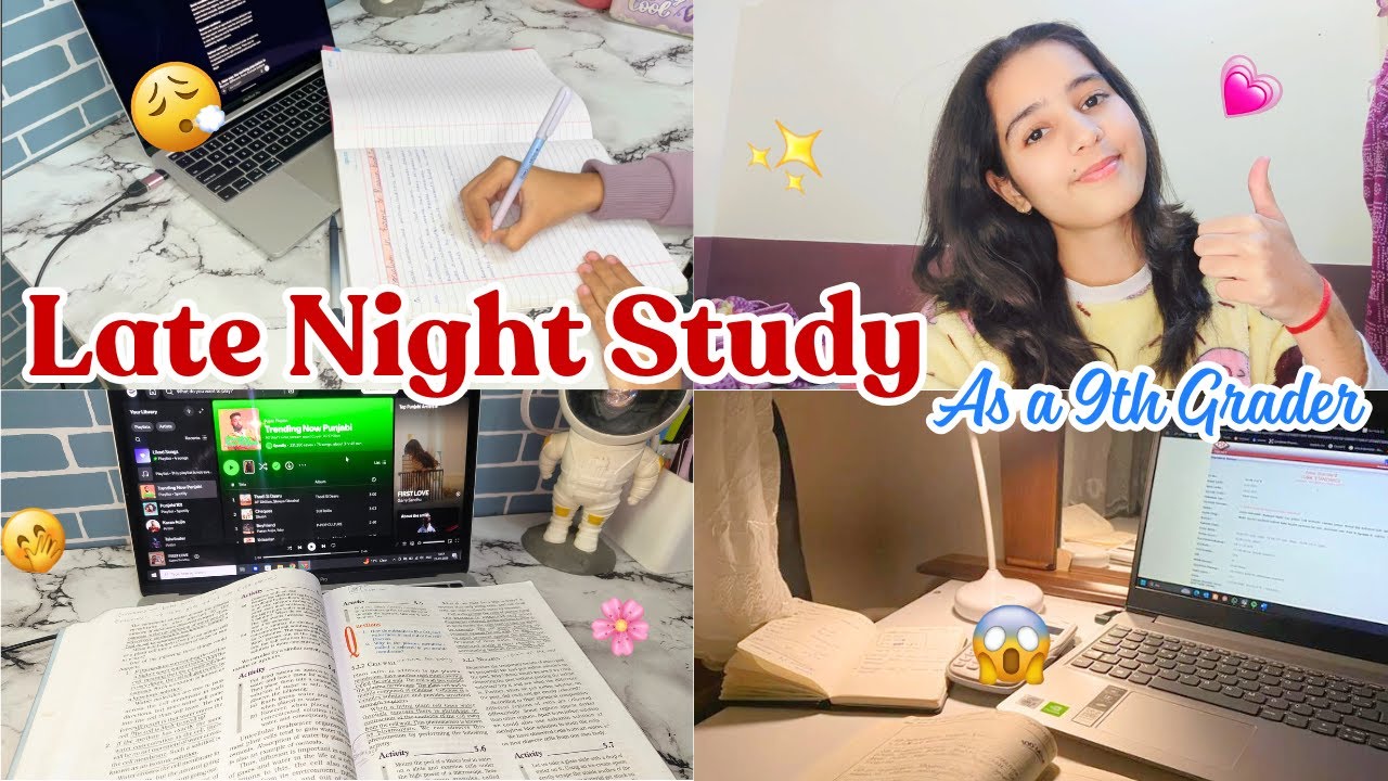 Late Night Study Vlog As a 9th Grader | Half day gone! Late night on | Productive Study Vlog 🙌💗