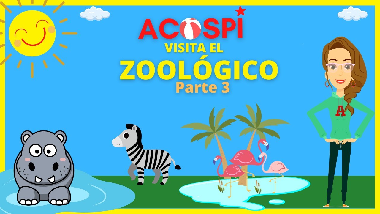 Vamos al Zoológico a ver Flamingos, Hipopótamos y Zebras con ACOSPI. Video Educativo de Animales.