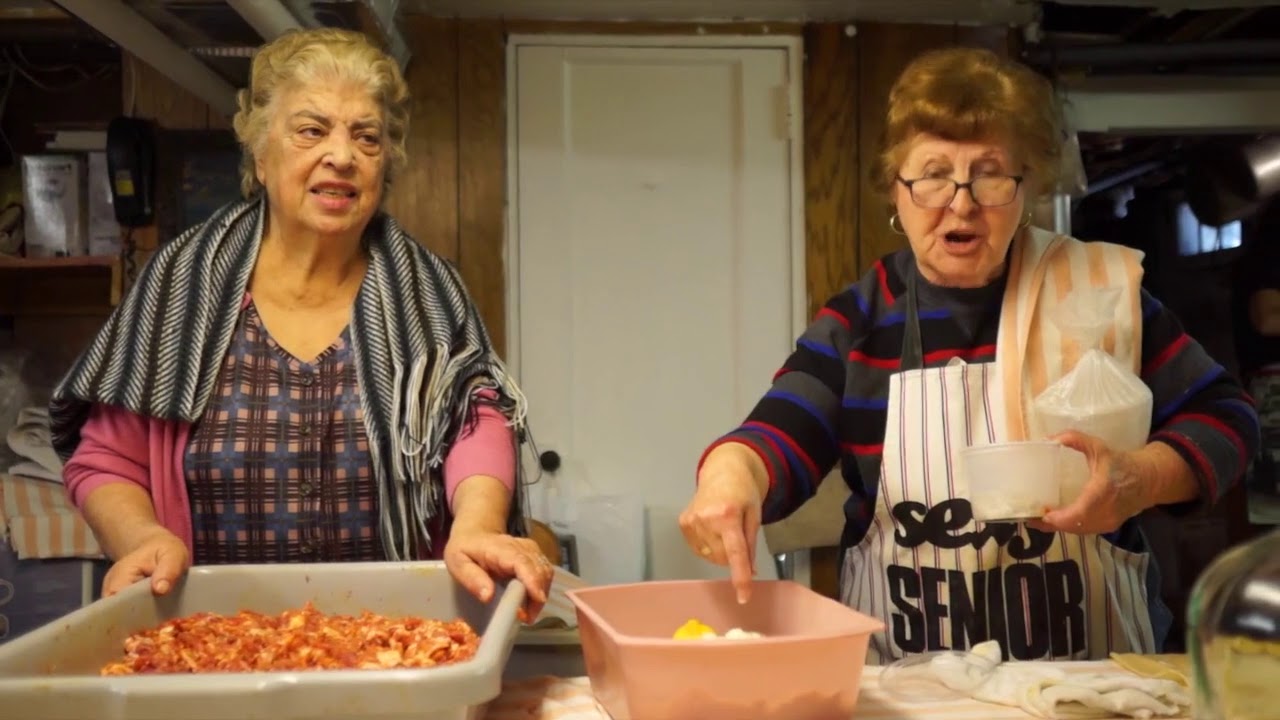 Making Soppressata with Mamie Pastorella and friends  Part 1