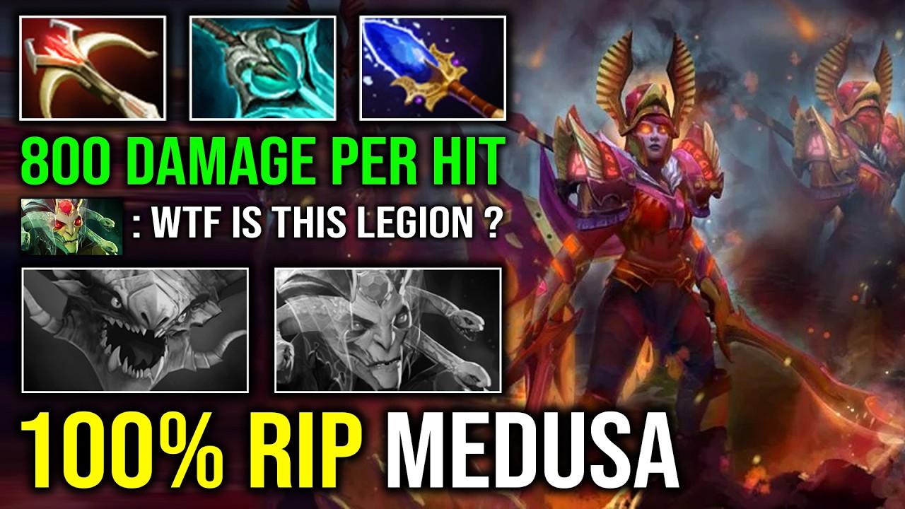 WTF Mana Burn Dueling 100% Hard Counter Medusa Grand Spammer Level 30 LC 800 Damage Per Hit Dota 2