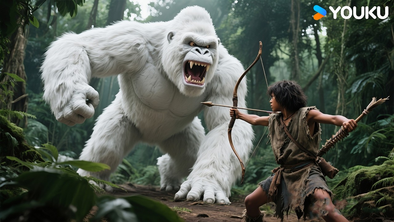 🌴🦍Jungle boy FIGHT WHITE KONG! Oh-ho! Big punch coming! | Shennong Savage | YOUKU MONSTER MOVIE