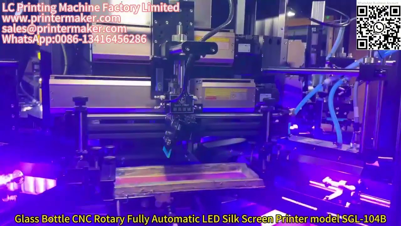 Glass Bottle CNC Rotary Fully Automatic LED Silk Screen Printer model SGL-104B