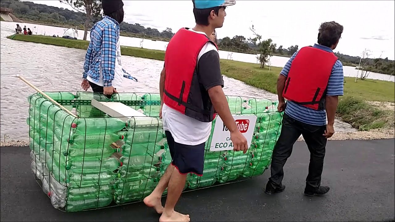 COMO REUTILIZAR  GARRAFAS PET E FAZER UM BARCO COM ESTRIVO