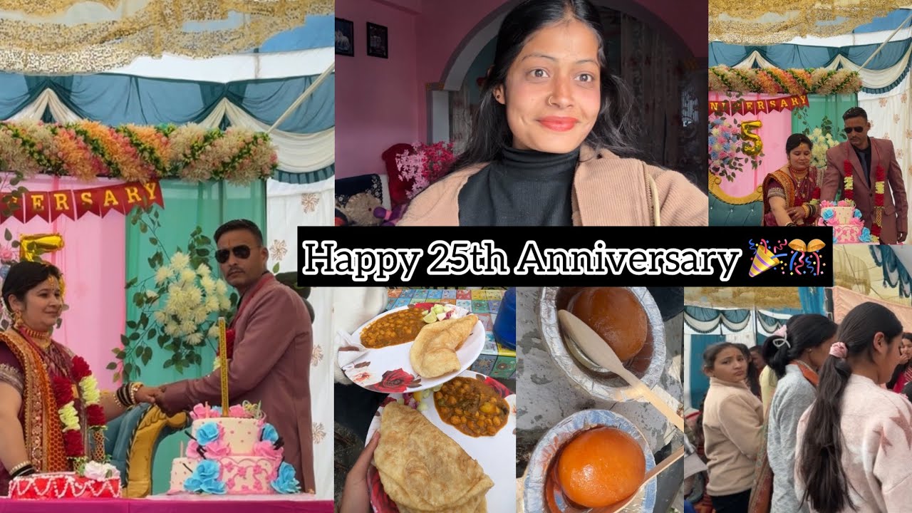आज गये Anniversary Celebration में ❤️🌸|| 25th silver jubilee Celebration 🎉 💐#vlogs @muskan_bisht 🌸