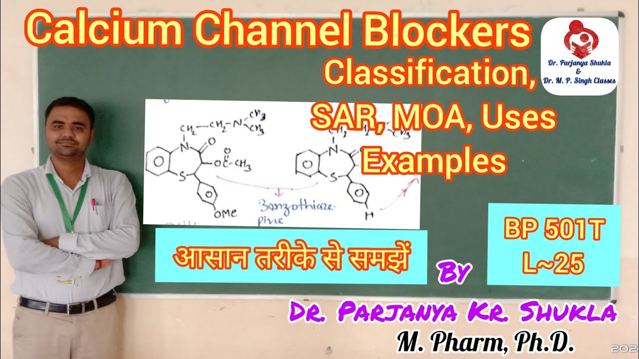 Calcium Channel Blockers | Classification, SAR, MOA & Examples| Antianginals | BP 501 T | L~25