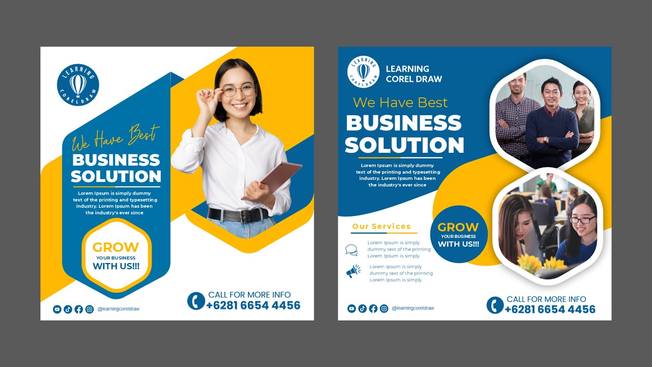 Social Media Template design in corel draw