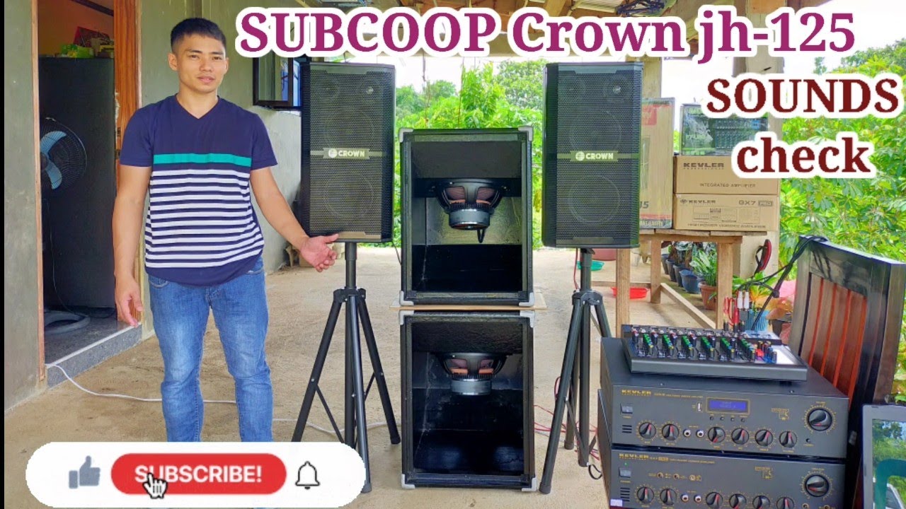SUBCOOP CROWN SPEAKER JH-125 SOUNDS CHECK.