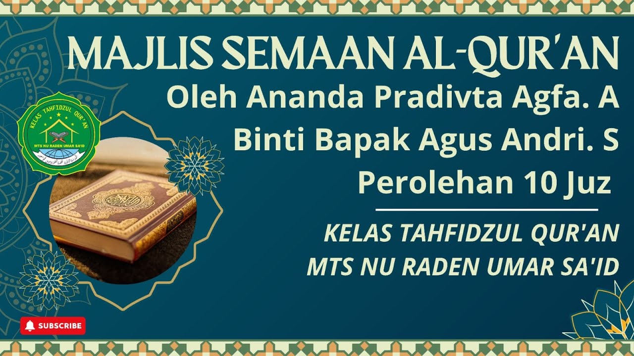 Majelis Semaan Al-Qur'an Oleh Ananda Pradivta Agfa. A - Juz 8