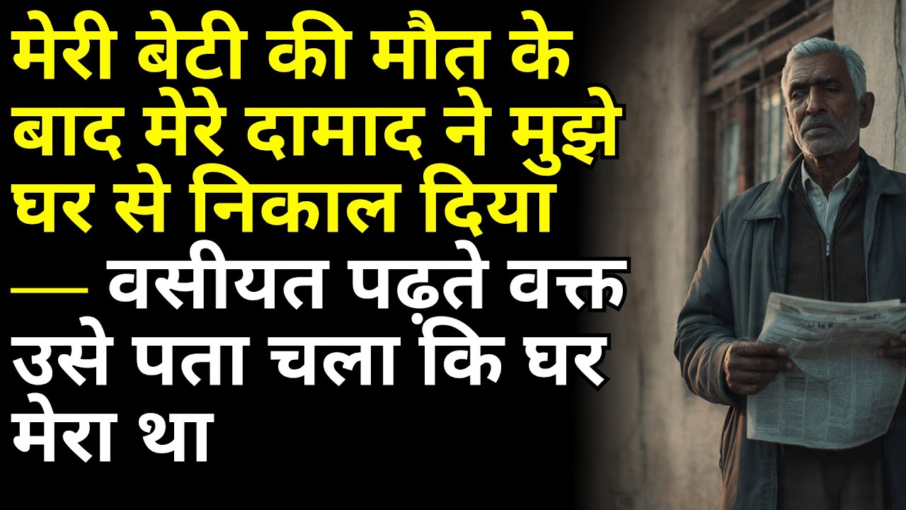 मेरी बेटी की मौत के बाद मेरे दामाद ने मुझे घर से निकाल दिया — वसीयत पढ़ते वक्त उसे पता चला कि घर मे