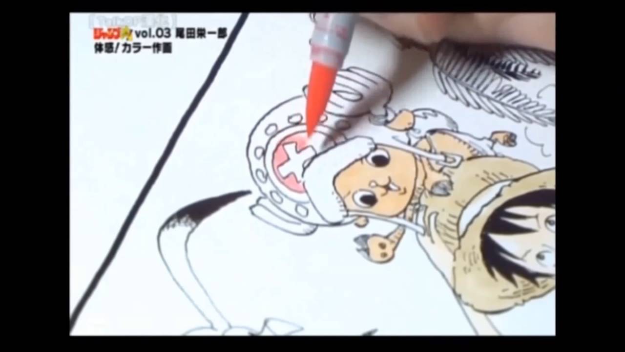 Eiichiro Oda working on a Color Page