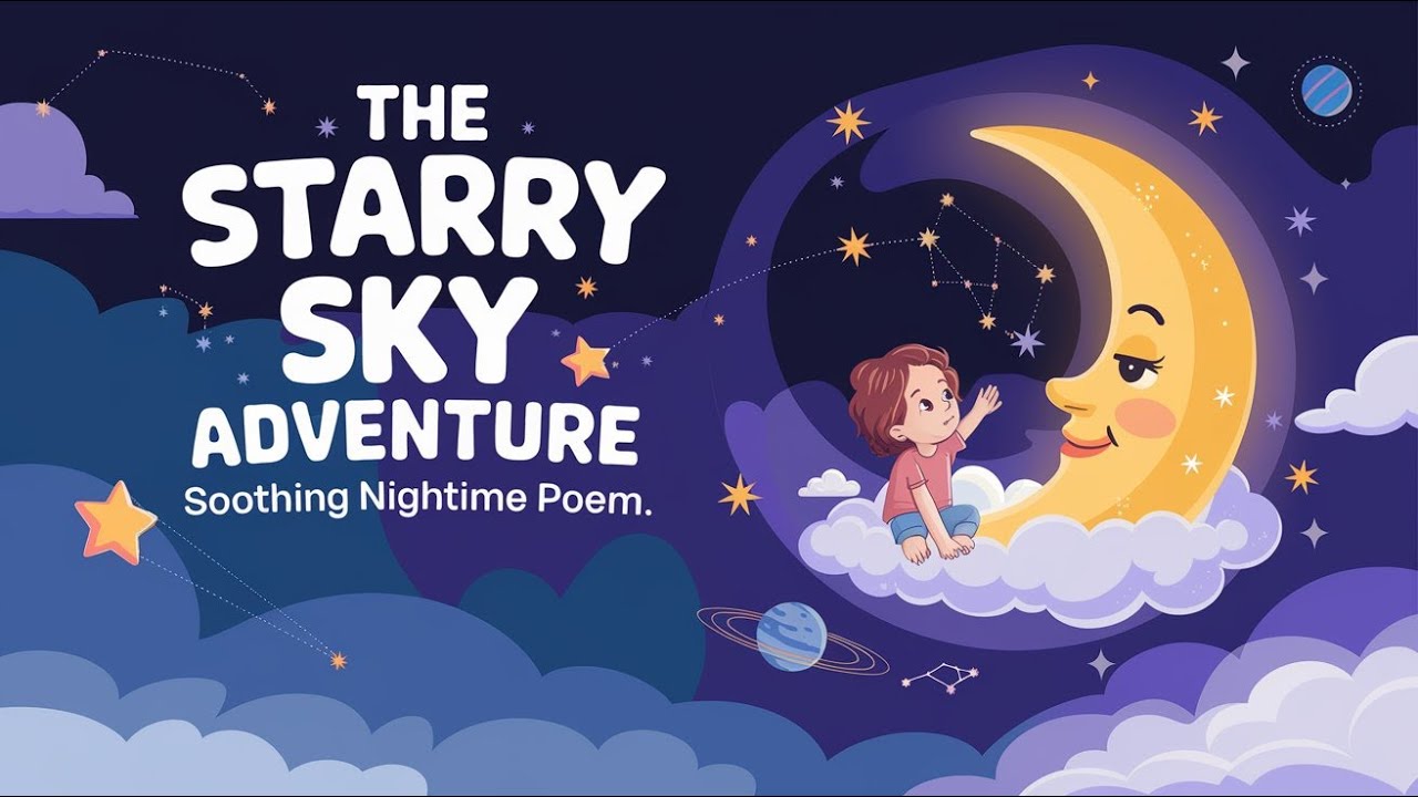 🌌The Starry Sky Adventure | Magical Nighttime Poem for Babies and Kids | Soothing and Fun!🌟✨#lullaby