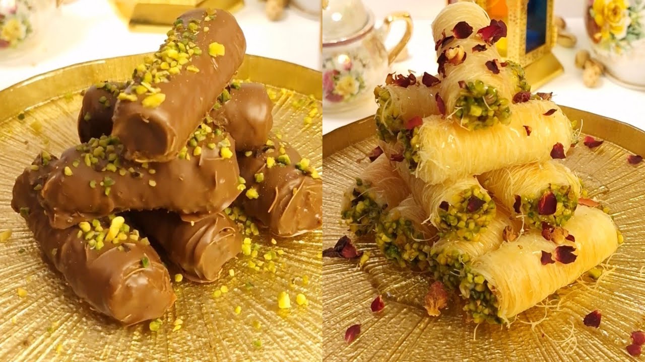 أصابع الكنافة بكريمة القشدة وكنافة دبي | kunafa rolls 