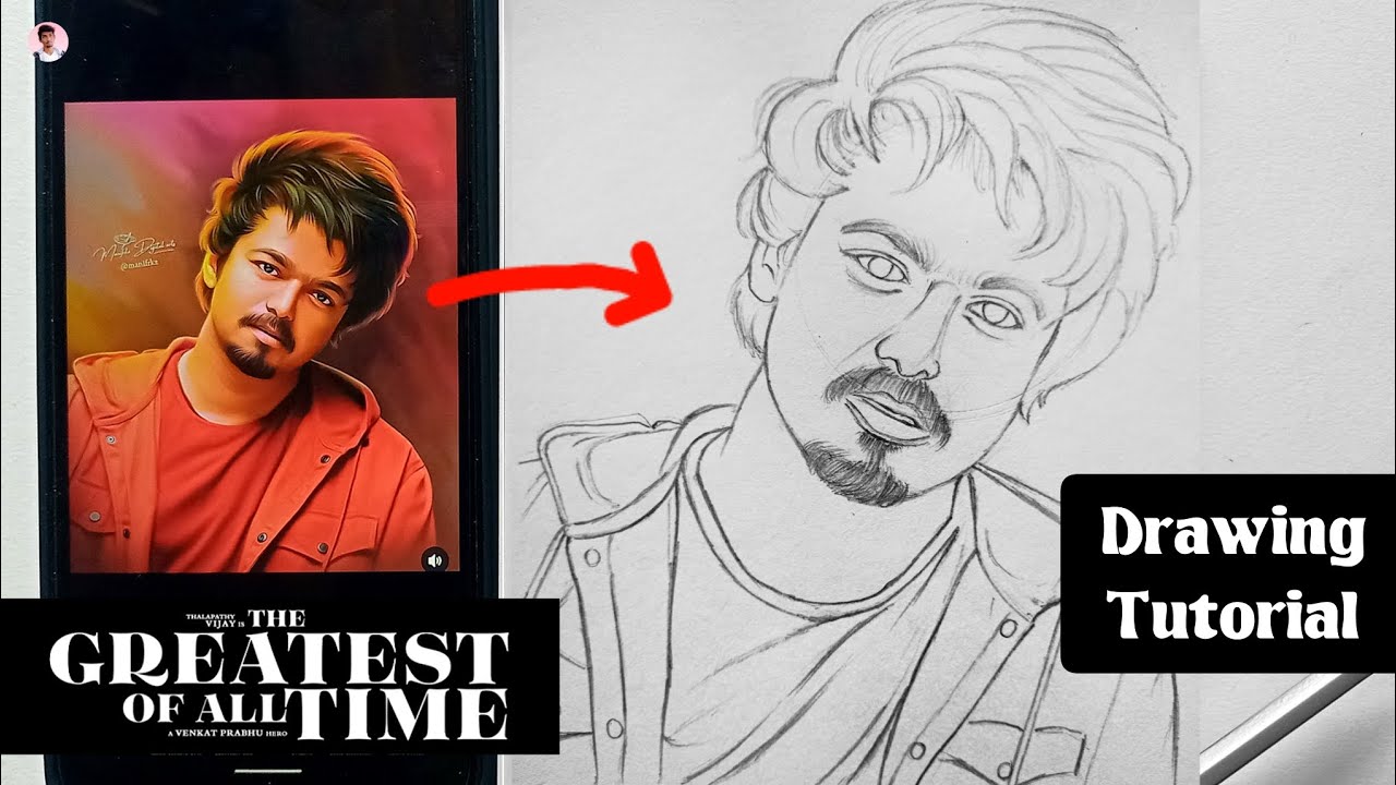 Goat thalapathy vijay drawing loomis method tamil | 