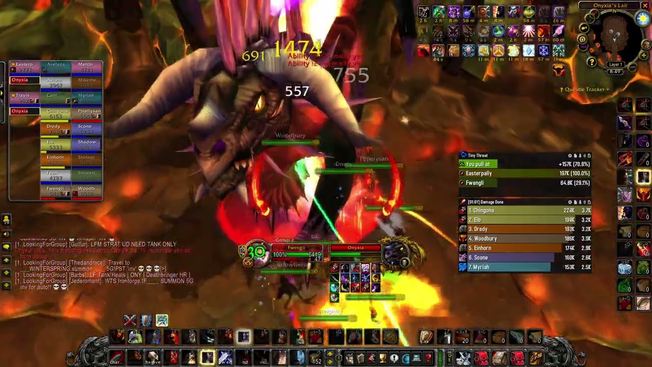 96 parse WoW Classic SoD level 60 fury warrior pve Onyxia 7