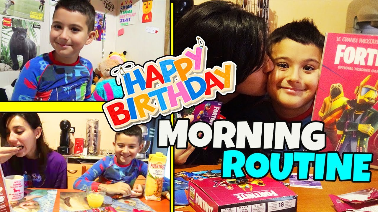 MORNING ROUTINE PER IL MIO COMPLEANNO!! - *Official Trading Cards FORTNITE*