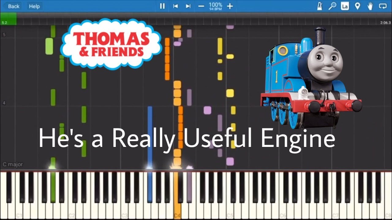 Thomas and Friends - He's a Really Useful Engine☝️// Synthesia  | (+MIDI) | Electric Piano (Duet)