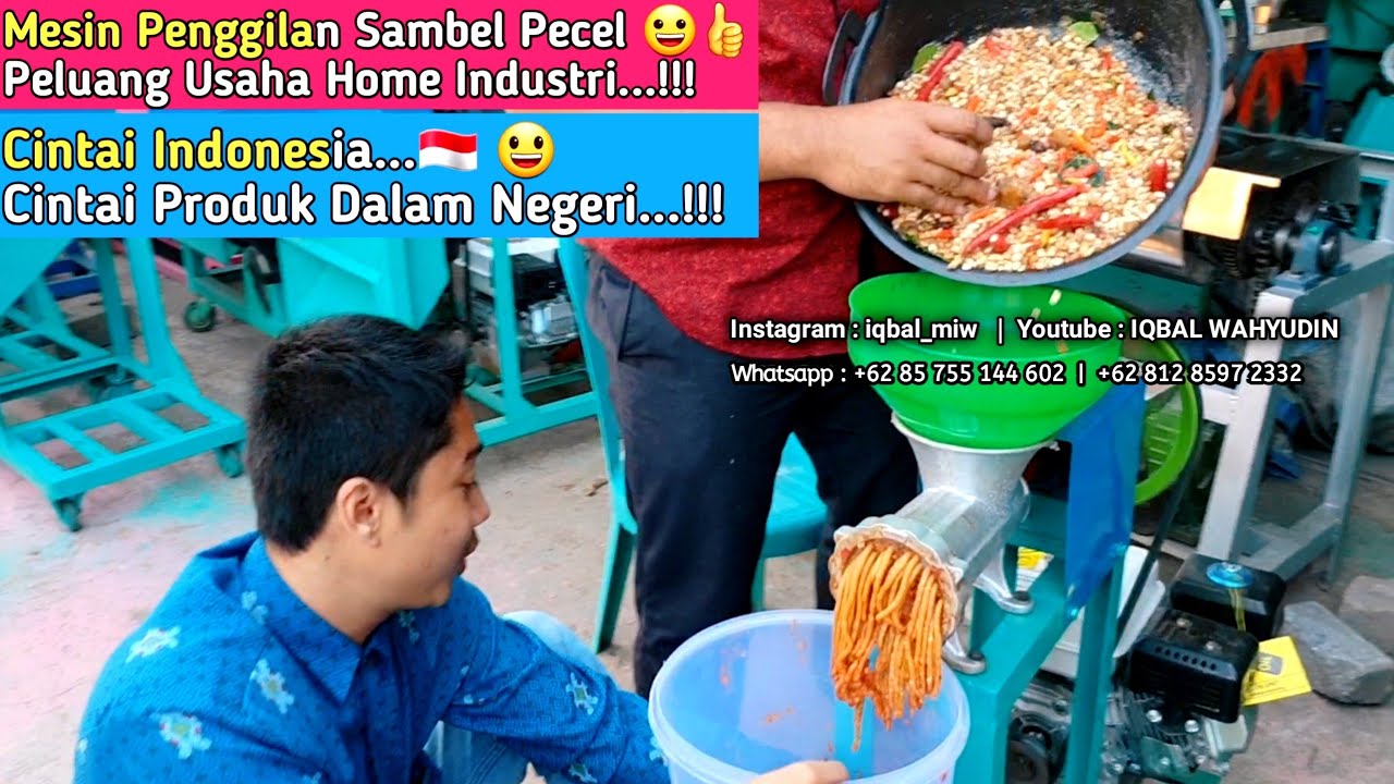 Proses Giling Sambal Pecel Mesin Penggiling Sambel Pecel Murah Di Kediri Jawa Timur Indonesia