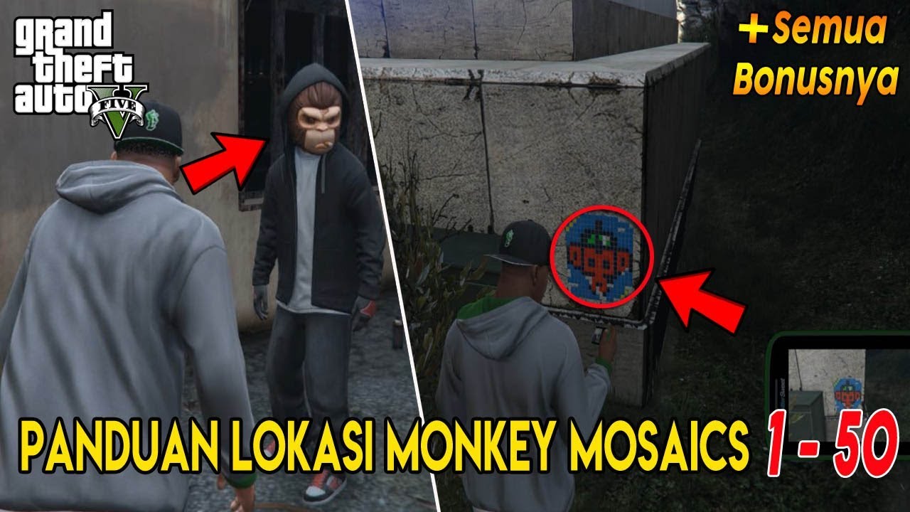 GTA 5 : PANDUAN LOKASI SEMUA MONKEY MOSAICS + SEMUA BONUS YANG AKAN KAMU DAPATKAN