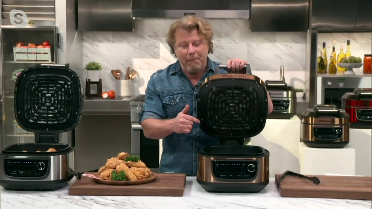PowerXL 1500W 6-qt 12-in-1 Grill Air Fryer Combo with Glass Lid on QVC