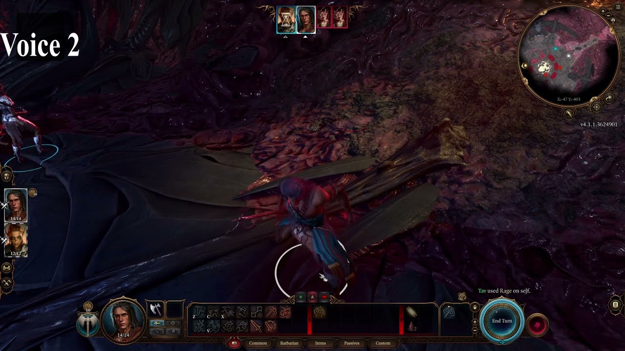 Baldur's Gate 3 - Barbarian Rage Roar Comparison - Male