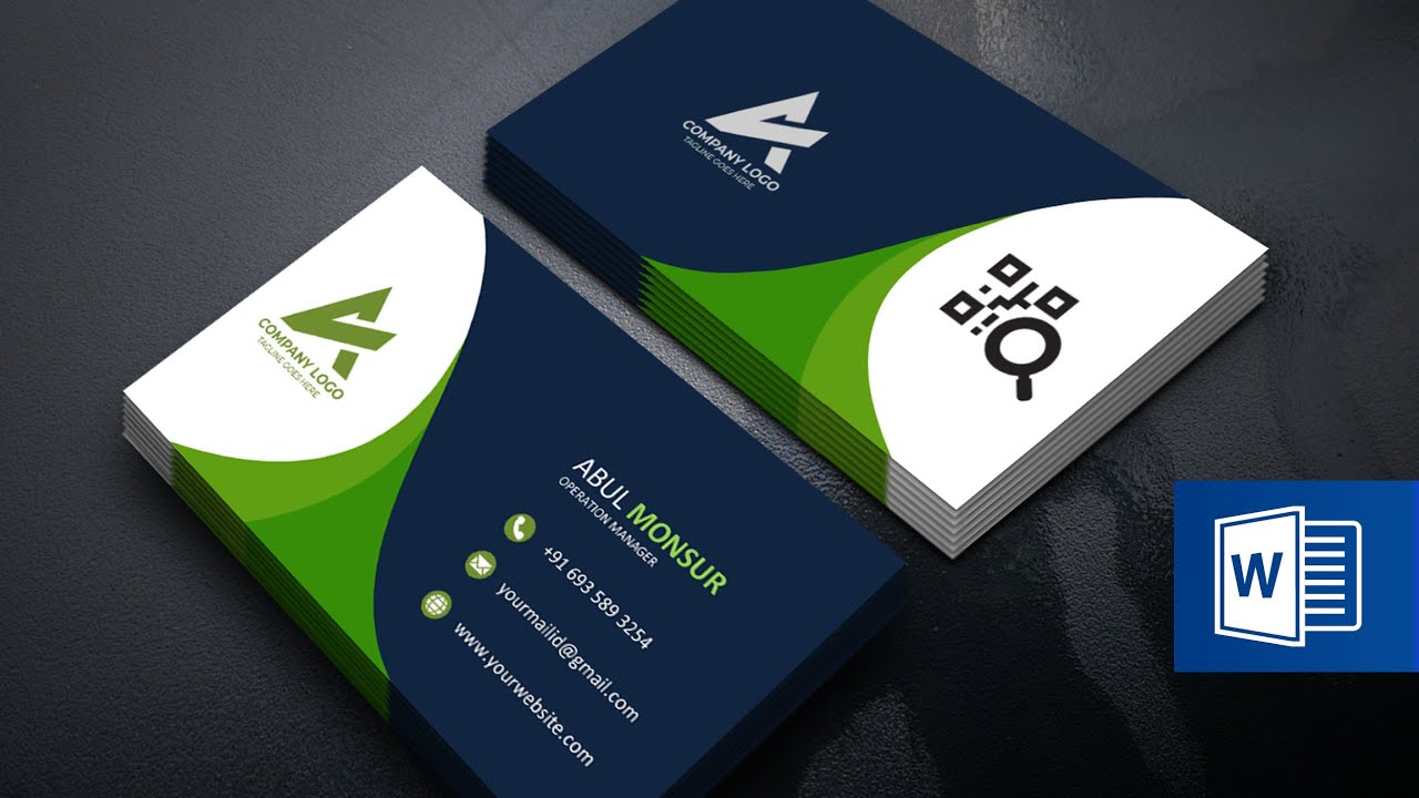 Visiting Card Design in MS Word : How to make business card in Microsoft Office Word