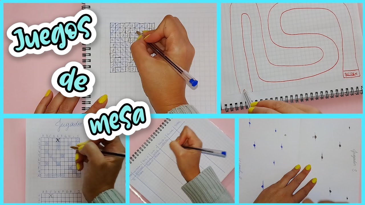 5 JUEGOS DE MESA CON LAPIZ Y PAPEL PARA JUGAR EN CASA - Paito