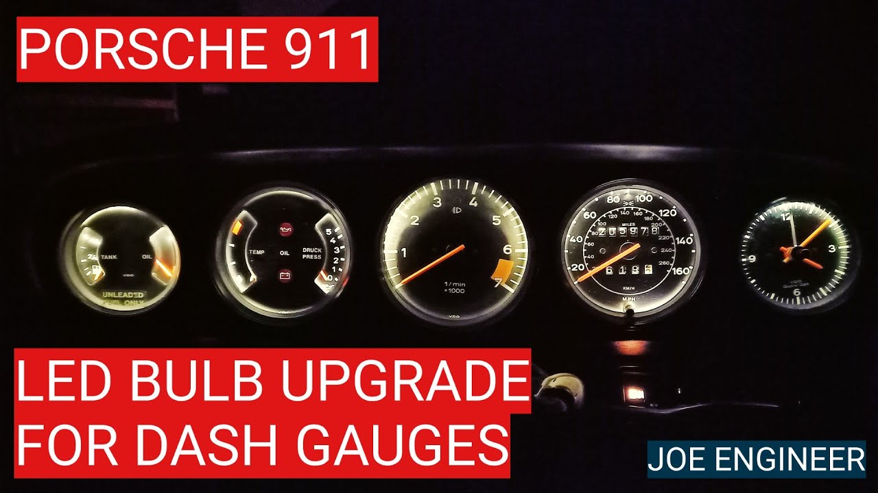 Air-Cooled Porsche 911 LED Bulb Upgrade For Dash Gauges