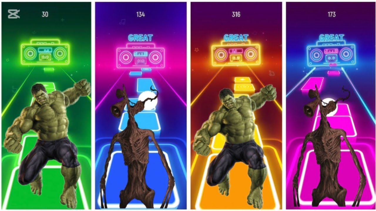 Paw Patrol Tiles Hop: Siren Head VS Hulk