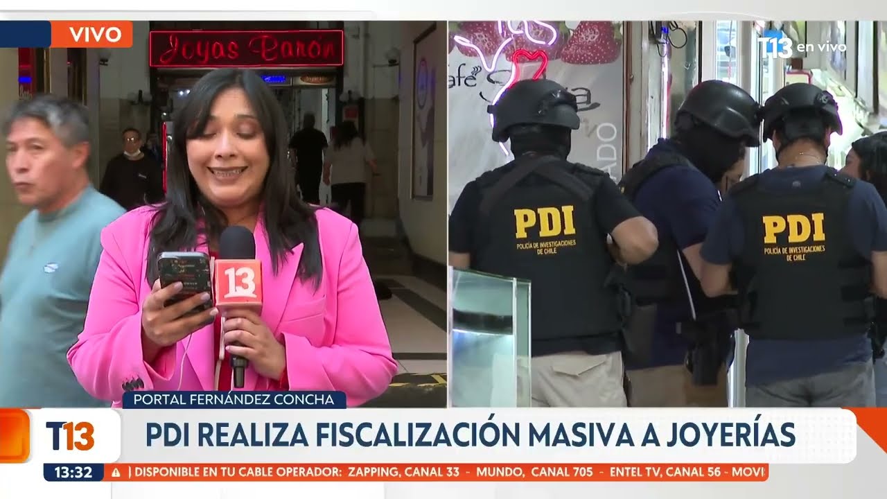 PDI realiza masiva fiscalización a joyerías en el portal Fernández Concha