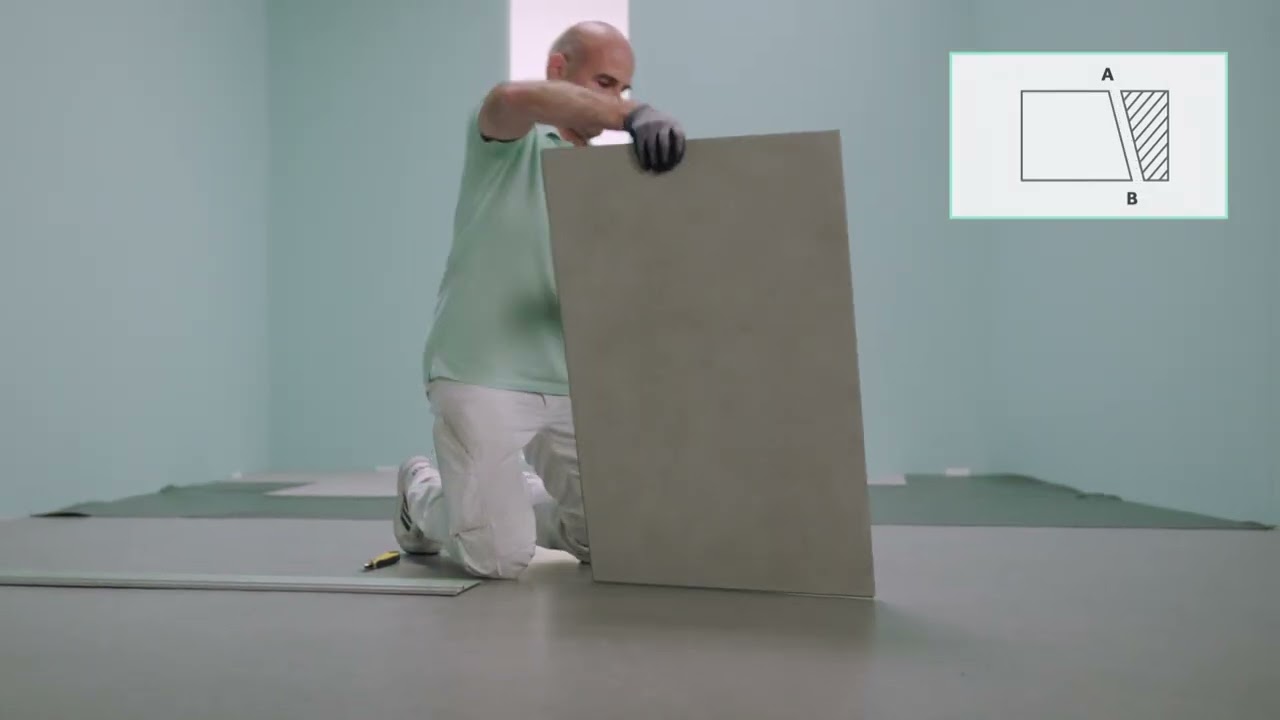 Hoe plaats je Floorify tegels langs een schuine wand?