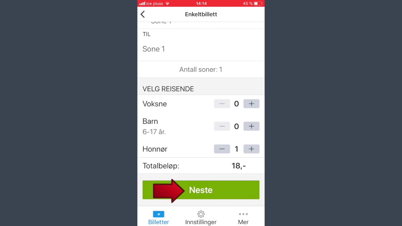 Ruter Billett skjermbildefilm