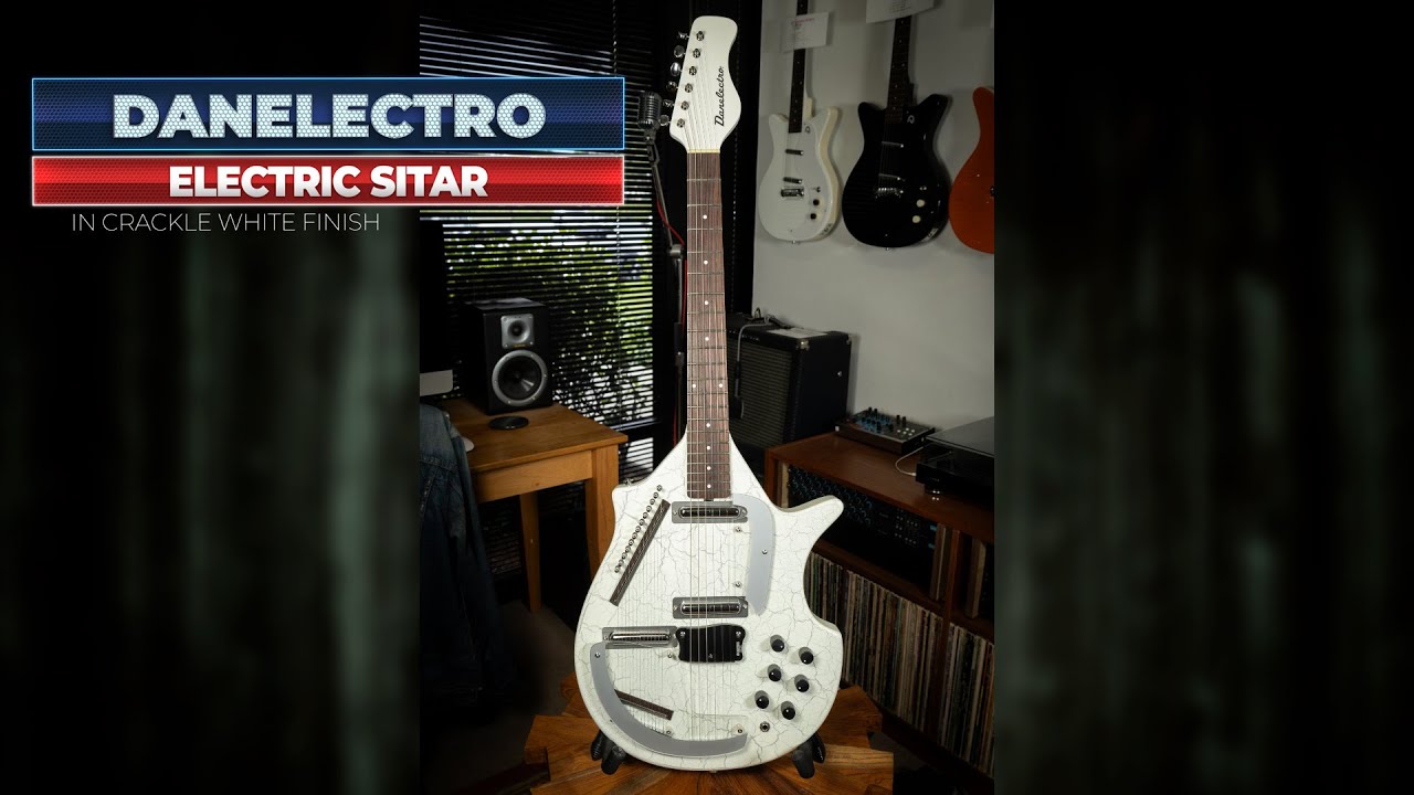 Danelectro Electric Sitar in Crackle White finish - VGW