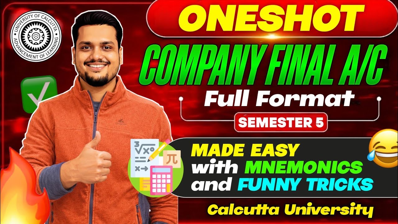 Company Final A/c [15 M] | One shot | Part -A | Sem-5 CCF/CBCS | Calcutta University 