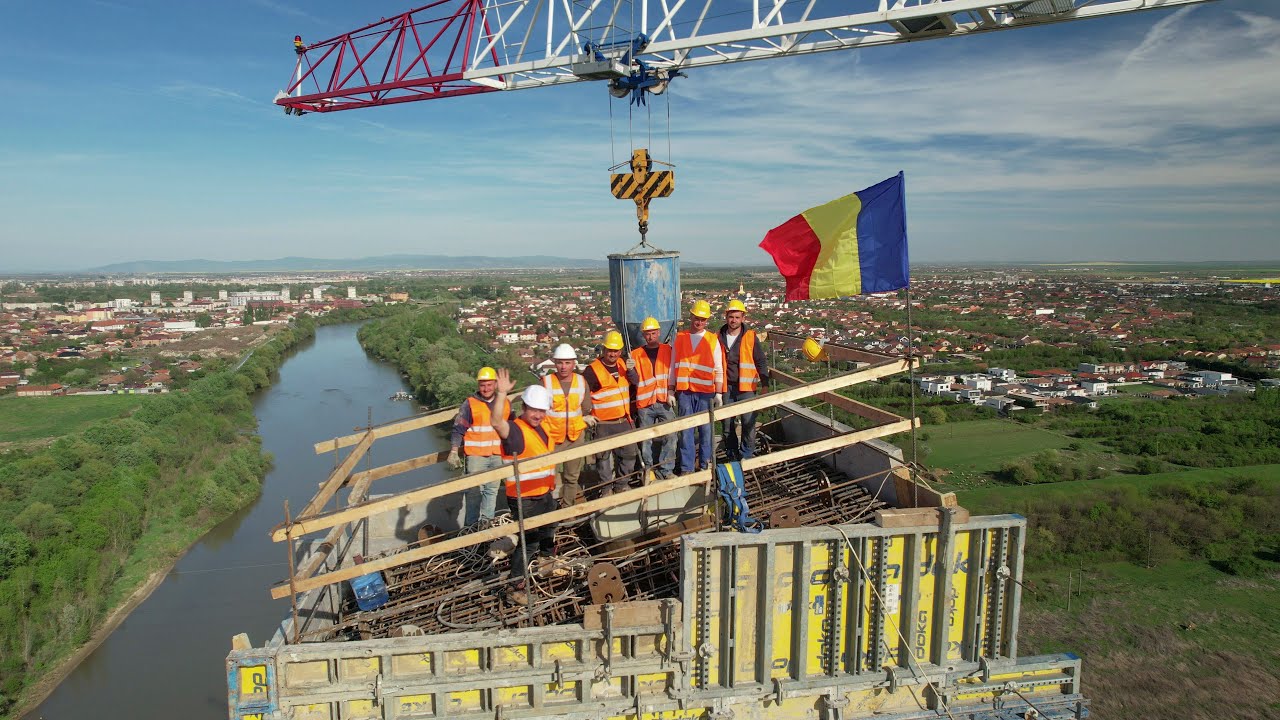 Construcție noul pod peste Mureș în Arad (3)