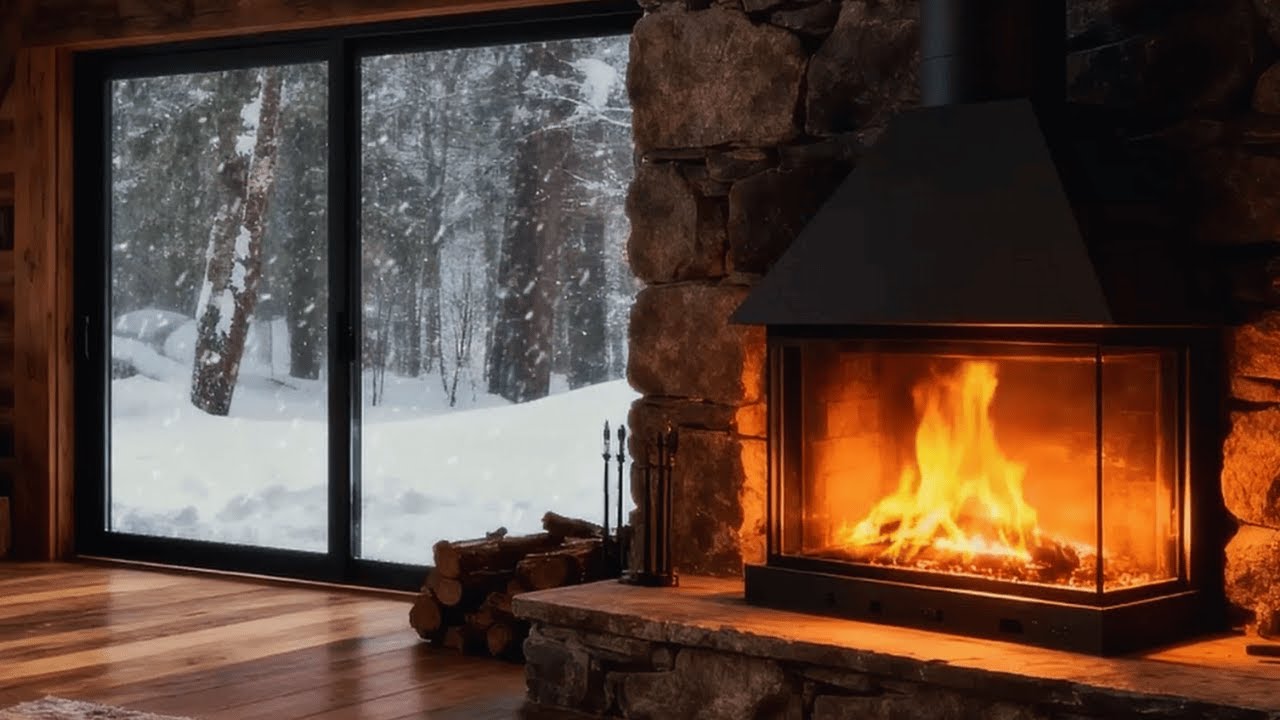 Warm Fireplace Light 🔥 | Gentle Fire Sounds for Evening Unwinding (1 Hour)