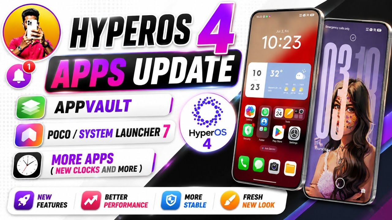 🔥 HyperOS 4 Apps Update | AppVault, POCO/System Launcher 7, New Clocks | Full Review + Installation 