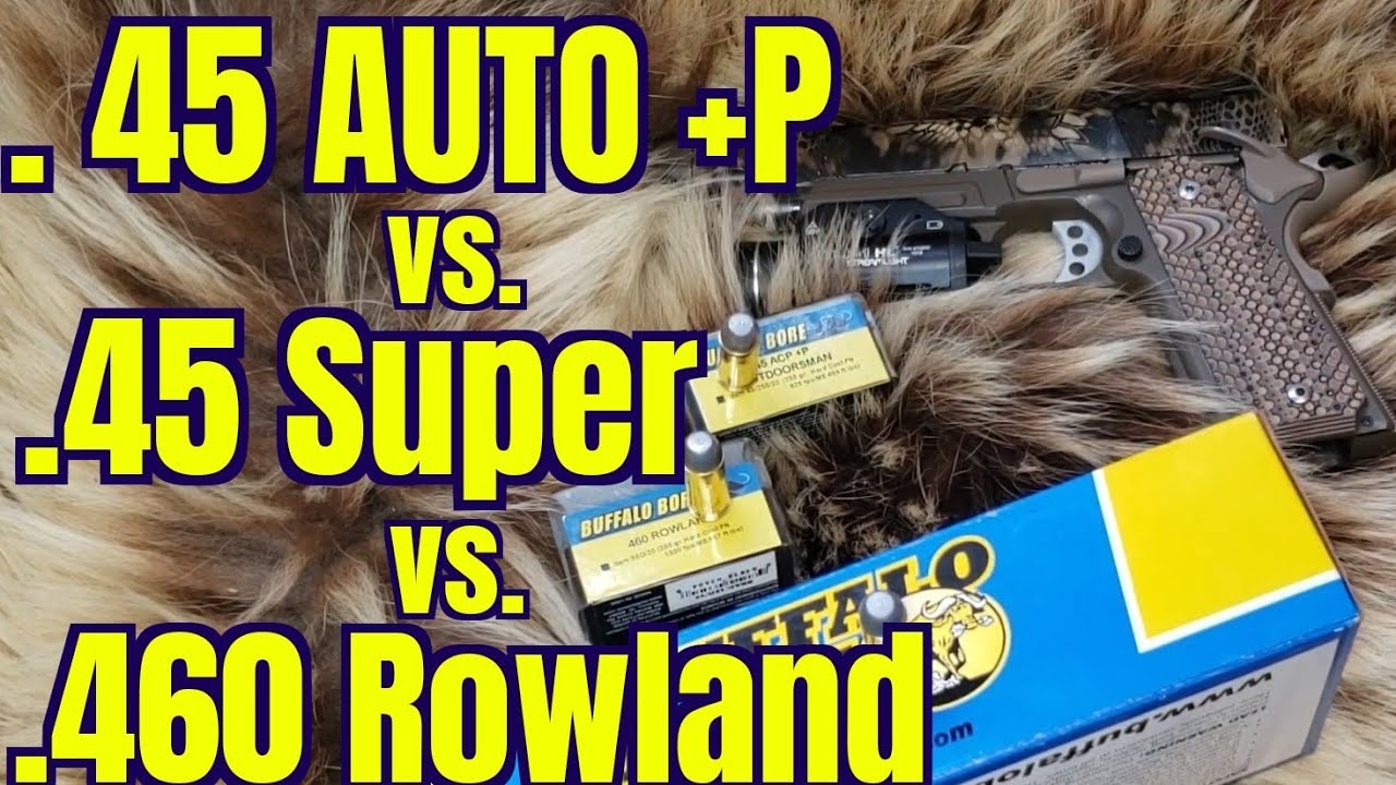 .45 AUTO +P против .45 SUPER против .460 ROWLAND 255gr HARDCAST CHRONOGRAPH