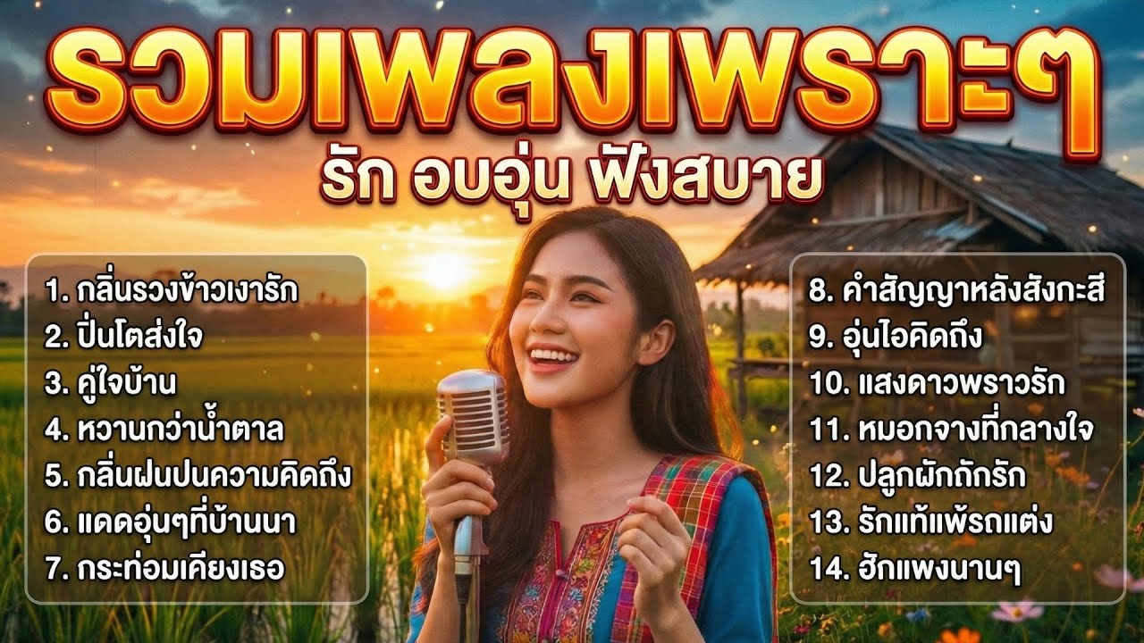 รวมเพลงลูกทุ่งฟังสบาย ฟังตอนทำงานเพลินๆ ช่วยให้หายเหนื่อยและมีพลัง | แดดอุ่นๆที่บ้านนา