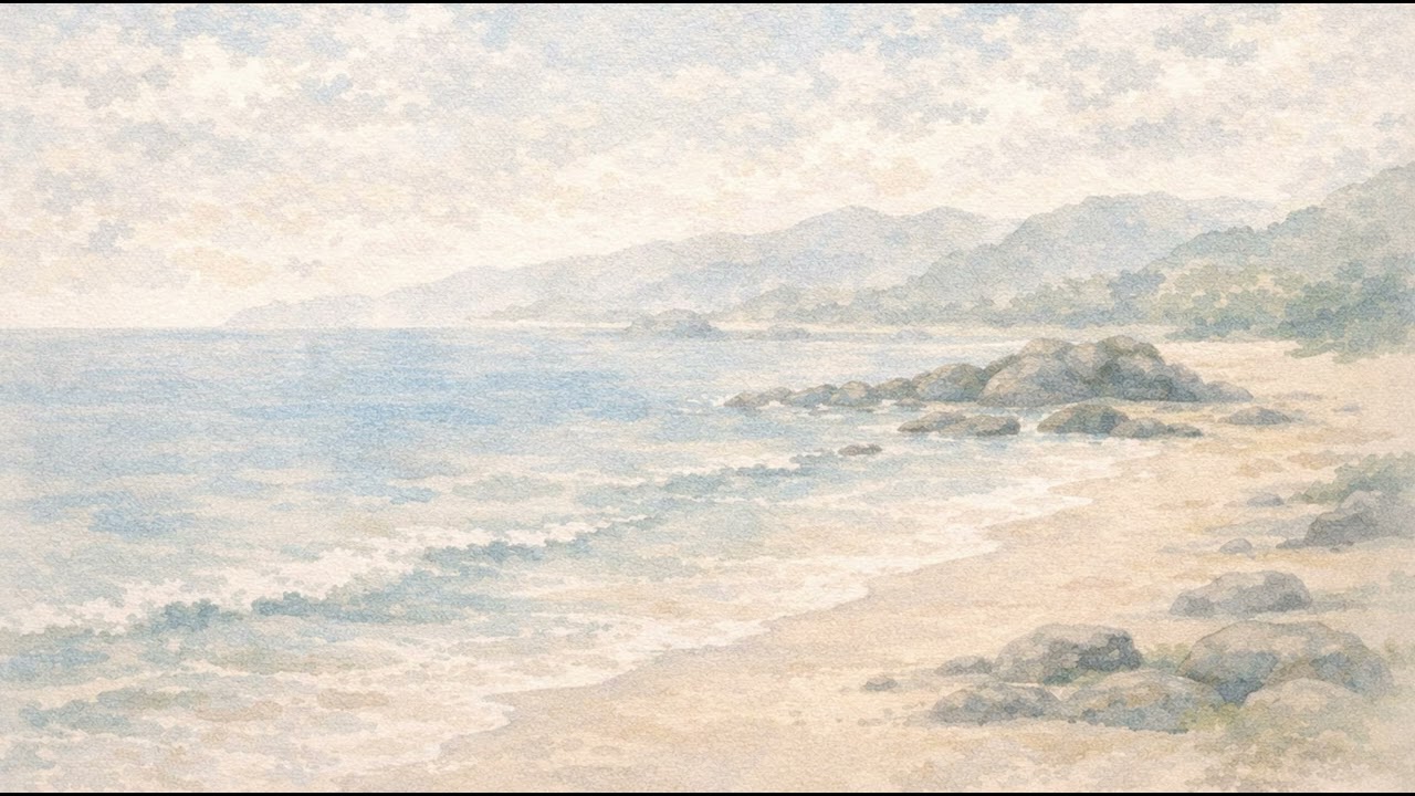 Peaceful Coastal Shore | Soft Ocean Waves | 4K Idle TV Background