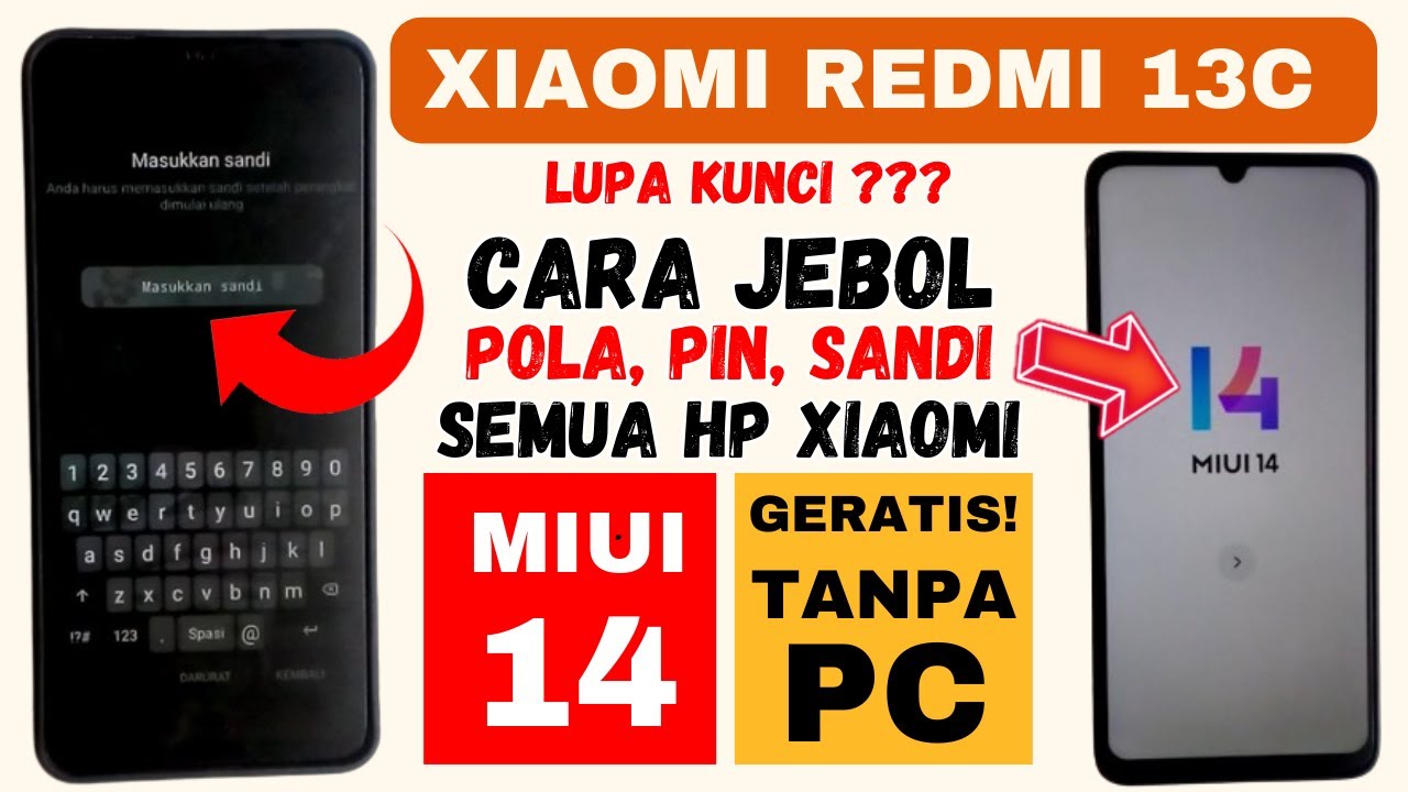 CARA RESET HP XIAOMI LUPA KUNCI‼️  REDMI 13C LUPA POLA, PIN, SANDI
