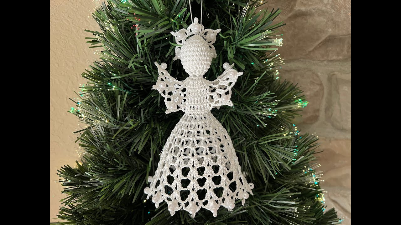 Angel navideño tejido a crochet, 16 cm, tutorial #23