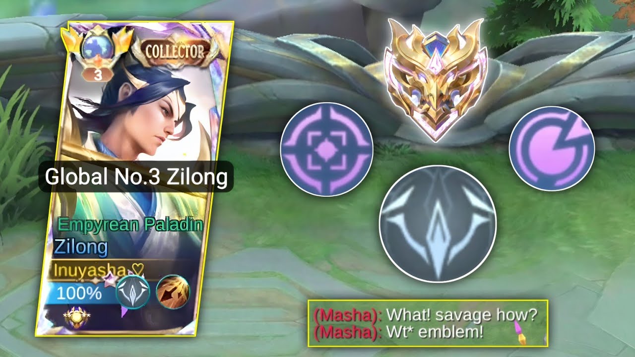 WHEN GLOBAL ZILONG USE THIS ULTRA PRO EMBLEM WTF DAMAGE AUTO GARBAGE 🔥