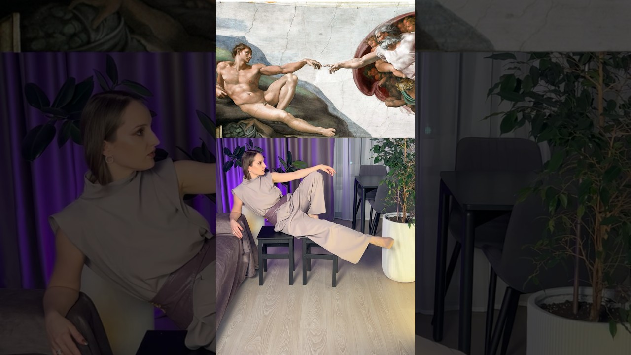 Повторяю картину Микеланджело #artfashion #fashionart #микеланджело #брючныйкостюм